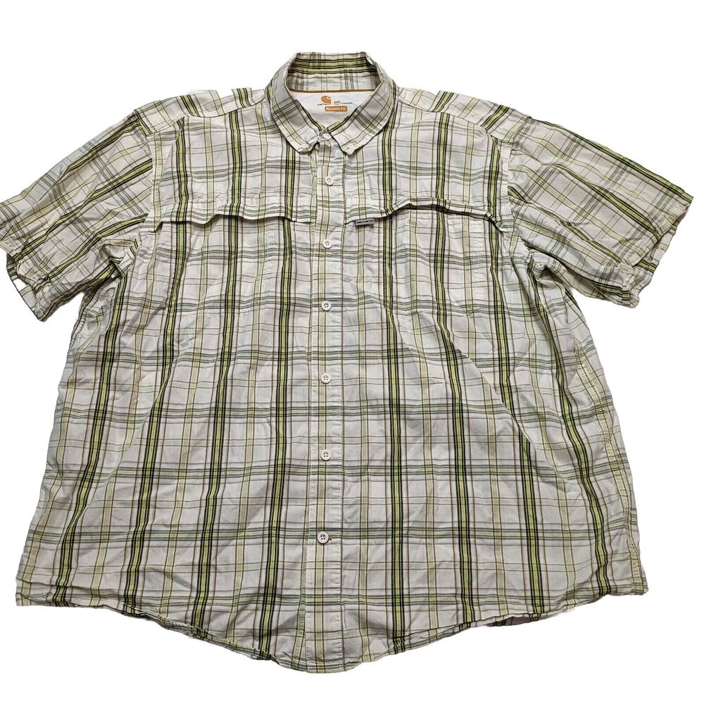 Carhartt Force Plaid Shirt Men's 2XL XXL Multicolor Relaxed Fit Vented